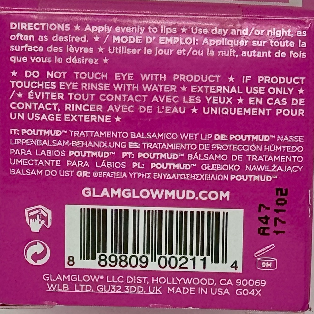 Glamglow PoutMud Wet Lip Balm Treatment Sheer Tint *Birthday Suit* 7g/.24oz NIB - Picture 3 of 8